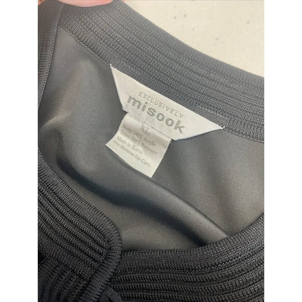 Misook Jacket Womens XL Black Velvet Open‎ Front Cardigan Elegant Quiet Luxury